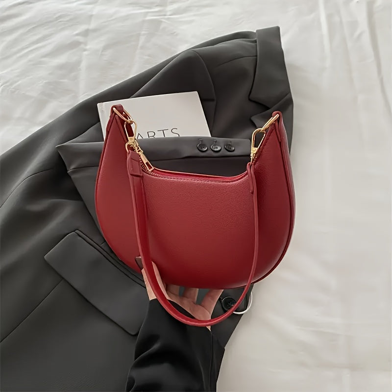 Store Manager's Pick French Style Women's Crescent Crossbody Shoulder Tote Bag Fashion Versatile for Dates Parties Shopping Travel Large Capacity Minimalist High-Quality Lightweight Gift Coffee Brown Red Black Must-Have