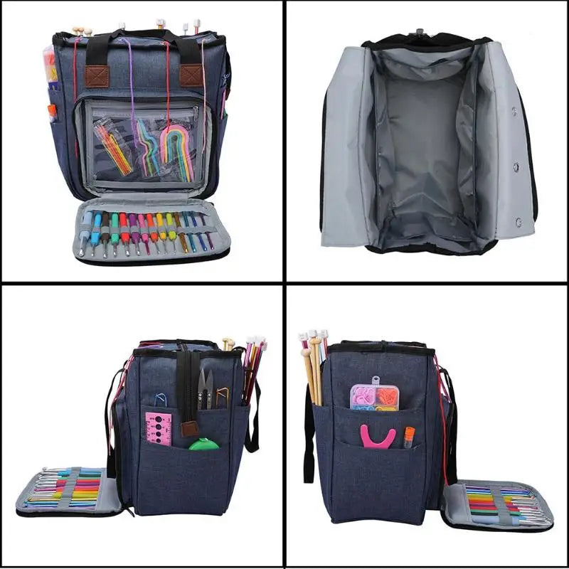 Portable Knitting Bag Wool Yarn Crochet Hooks Storage Bags Sewing Needles Organizer Sewing Knitting Storage Bag Pouch