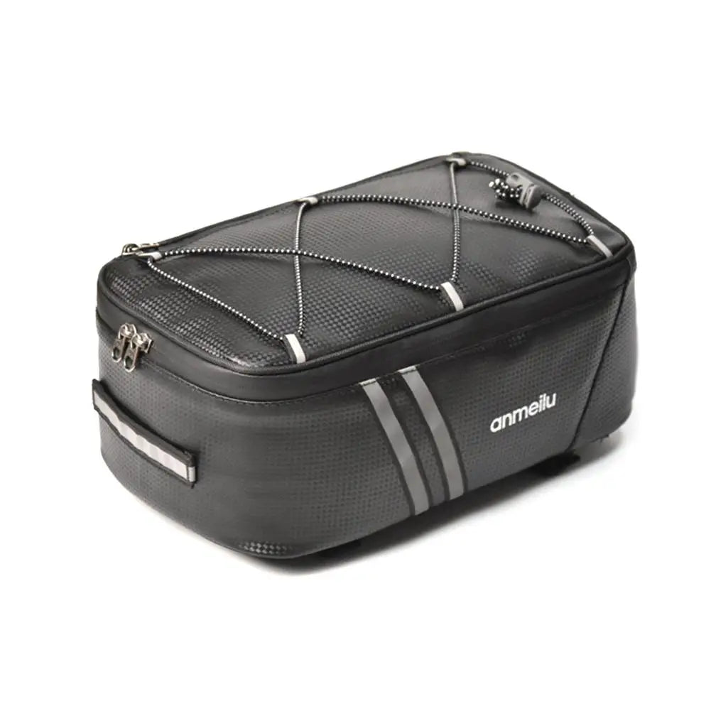 8L Motorcycles Bag Trunk Bag PU Waterproof Bicycle Trunk Bag Cycling Rack Pack Bike Rear Bag Frame Accessories Behind Seat