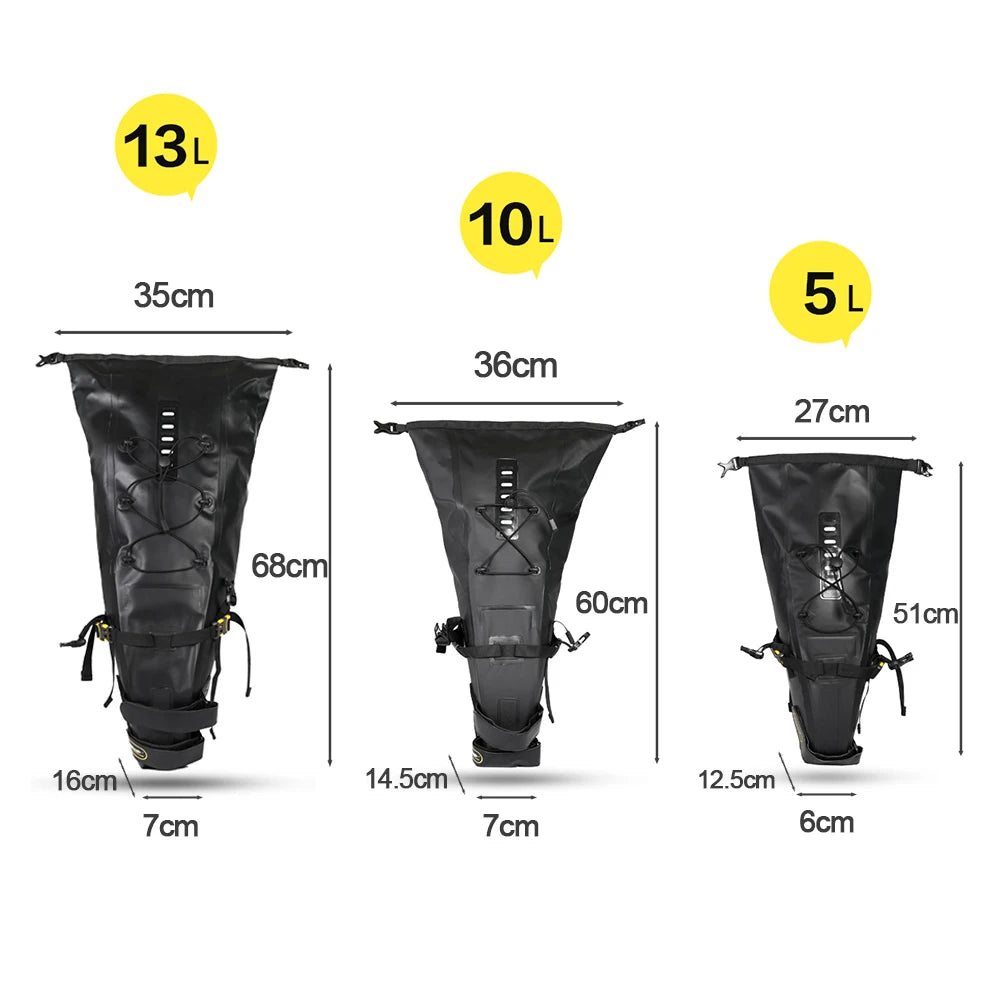 Rhinowalk Bicycle Bag 5L-13L Full Waterproof Road Mountain Bike Cycling Rear Rack Bag Luggage Pannier Bike Saddle Accessories