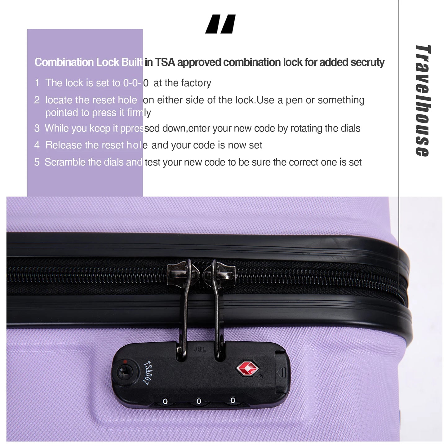 Travelhouse 20" Carry on Luggage Lightweight Hardside Suitcase with Spinner Wheels