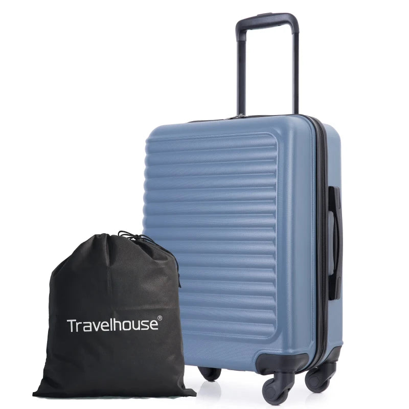 Travelhouse 20" Carry on Luggage Lightweight Hardside Suitcase with Spinner Wheels
