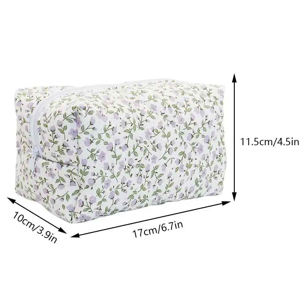 Women Cosmetic Holder Bag Aesthetic Floral Portable Makeup Pouch Large Capacity Soft Cosmetic Bag Multifunction Toiletry Bag