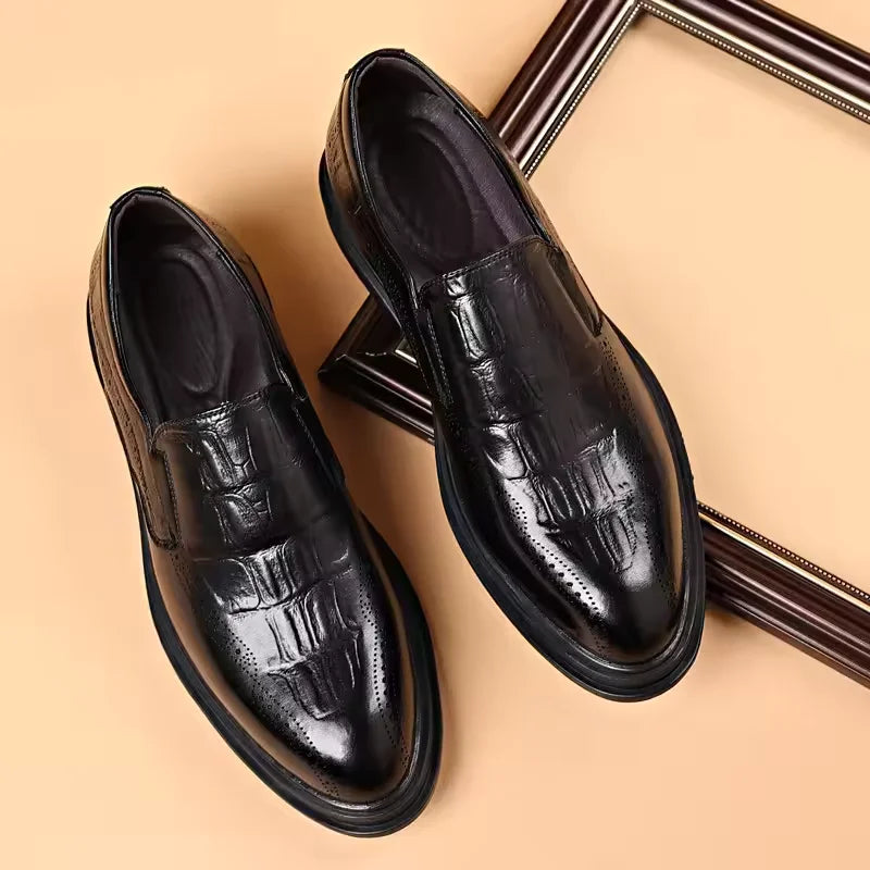 Leather Shoes for Men Wedding Formal Oxfords Business Casual Office Work Shoes for Men Classic Luxury Pointy Men's Dress Shoes