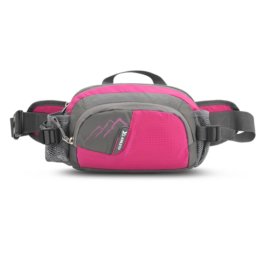 Fanny Pack Running Belt Purse Phone Pouch Women Men Bum Bag Nylon with Bottle Holder Waterproof for Running Hiking for Hydration