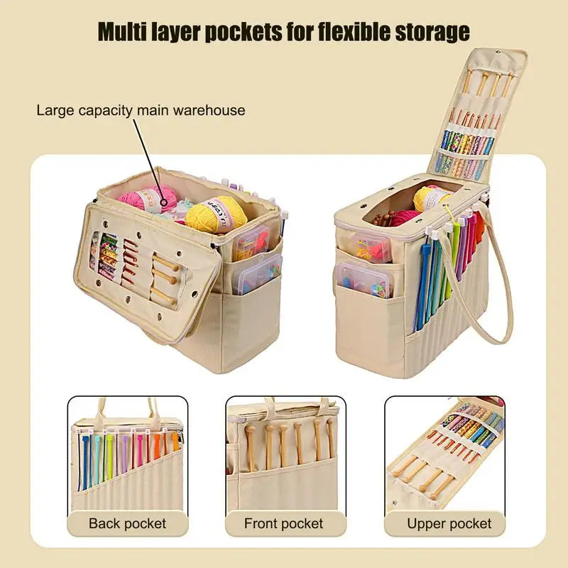 Crochet Bag Organizer Crochet Organizer Yarn Bag Yarn Organizer Yarn Tote Large Capacity Crocheting Bag For Crochet Accessories
