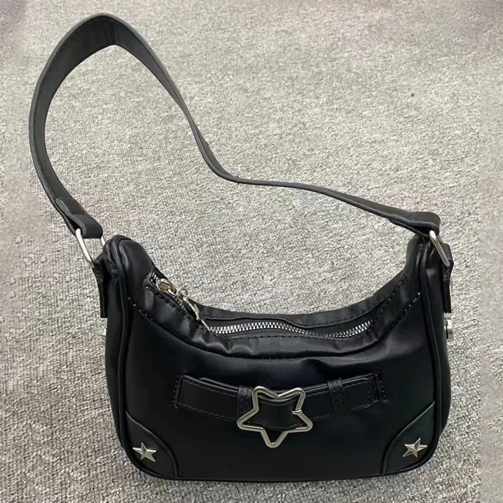 Women Casual Handbag Fashion PU Star Small Shoulder Bag Retro Classic Purse Clutch Bag Trendy Bag for Daily Office Use Sling Bag