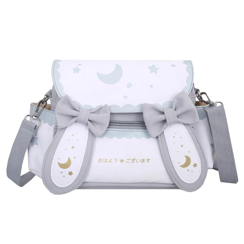 Women Kawaii Shoulder Bag Japanese Style Cute Rabbit Crossbody Bag Adjustable Strap Anime Satchel Bag Student Schoolbag