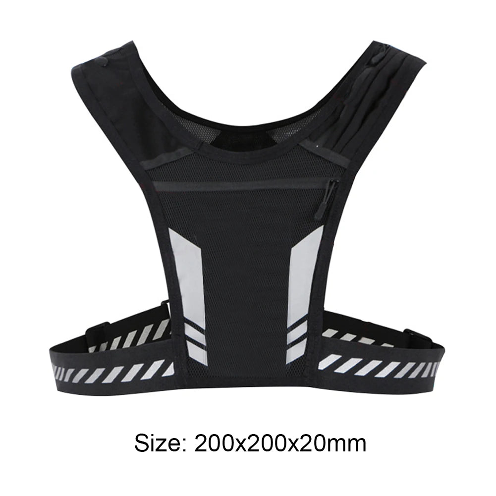 Reflective Hydration Backpack Mesh Breathable Sports Water Bag Lightweight Elastic Women Men Large Capacity for Jogging Fitness