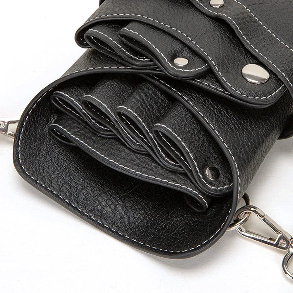 Retro Hair Stylist Waist Bag with Adjustable Belt Portable Barber Scissors Holster Bag Hairdressing Carrying Bag for Hairdresser