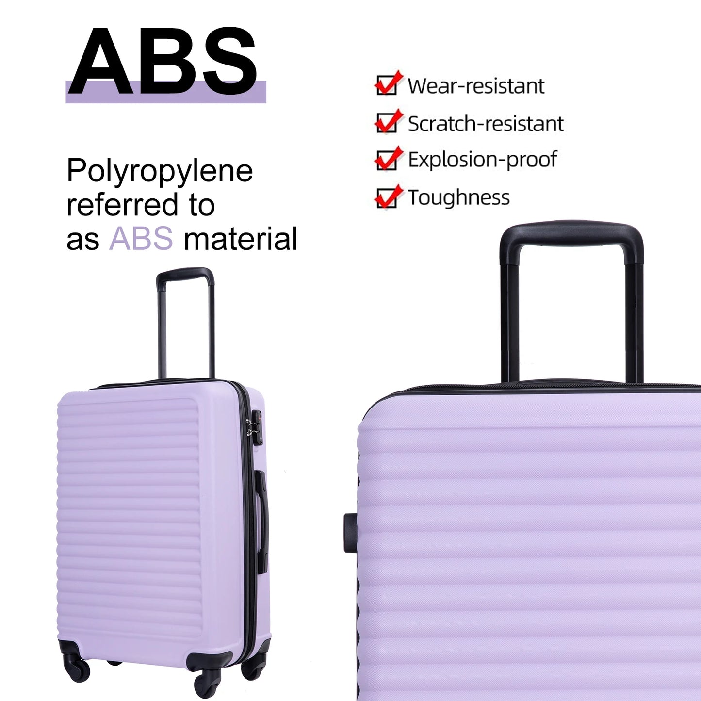 Travelhouse 20" Carry on Luggage Lightweight Hardside Suitcase with Spinner Wheels