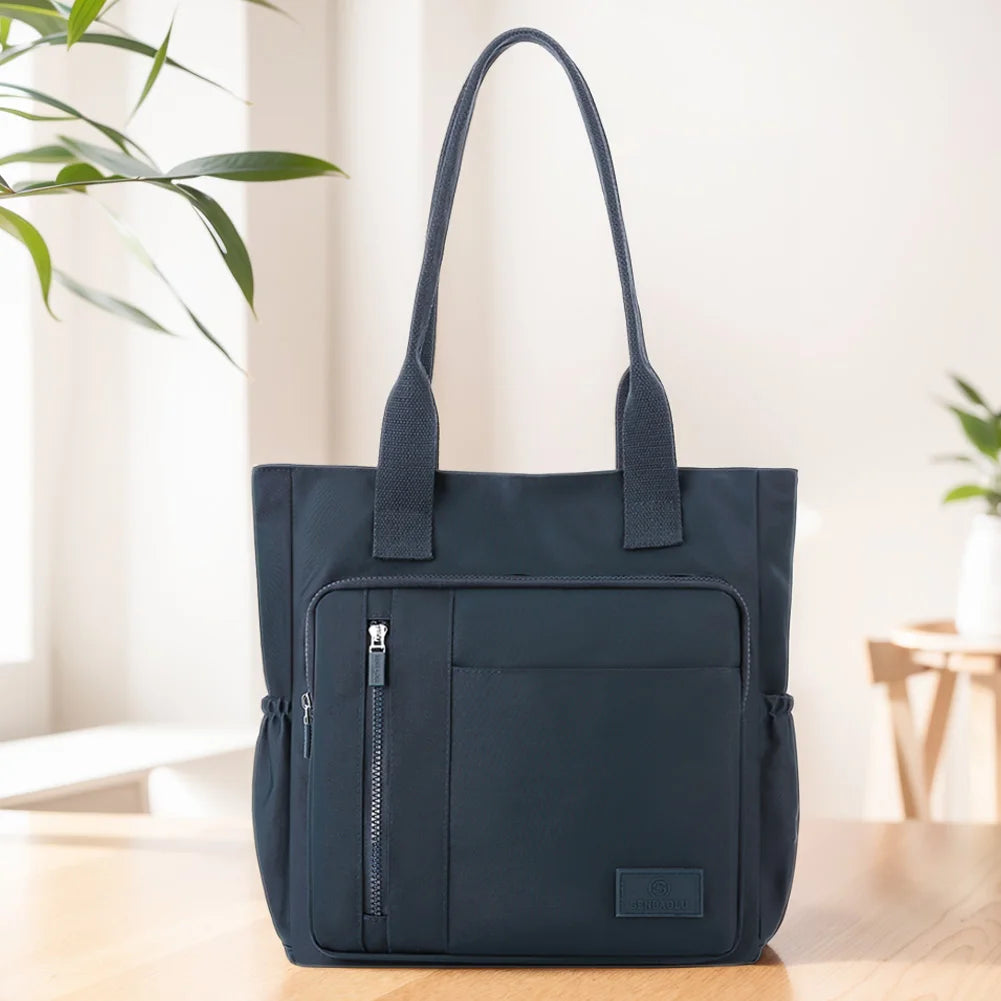 Women Single Shoulder Bag Large Capacity Shopping Bag Multi-pockets Stylish Shoulder Purse Waterproof Outdoor Travel Bag