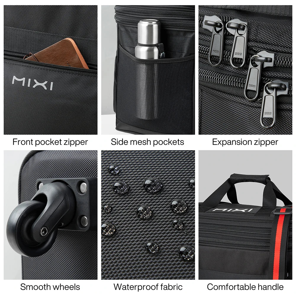 Mixi Foldable Travel Bag Hand Carry Duffel Bag with Wheels Expandable Rolling Travel Bag Large Capacity Waterproof Luggage Bag