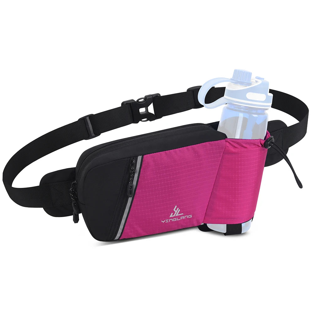 Water Bottle Holder Running Waist Bag Adjustable Hydration Hip Packs Hiking Belt Bum Bags for Running Walking Traveling