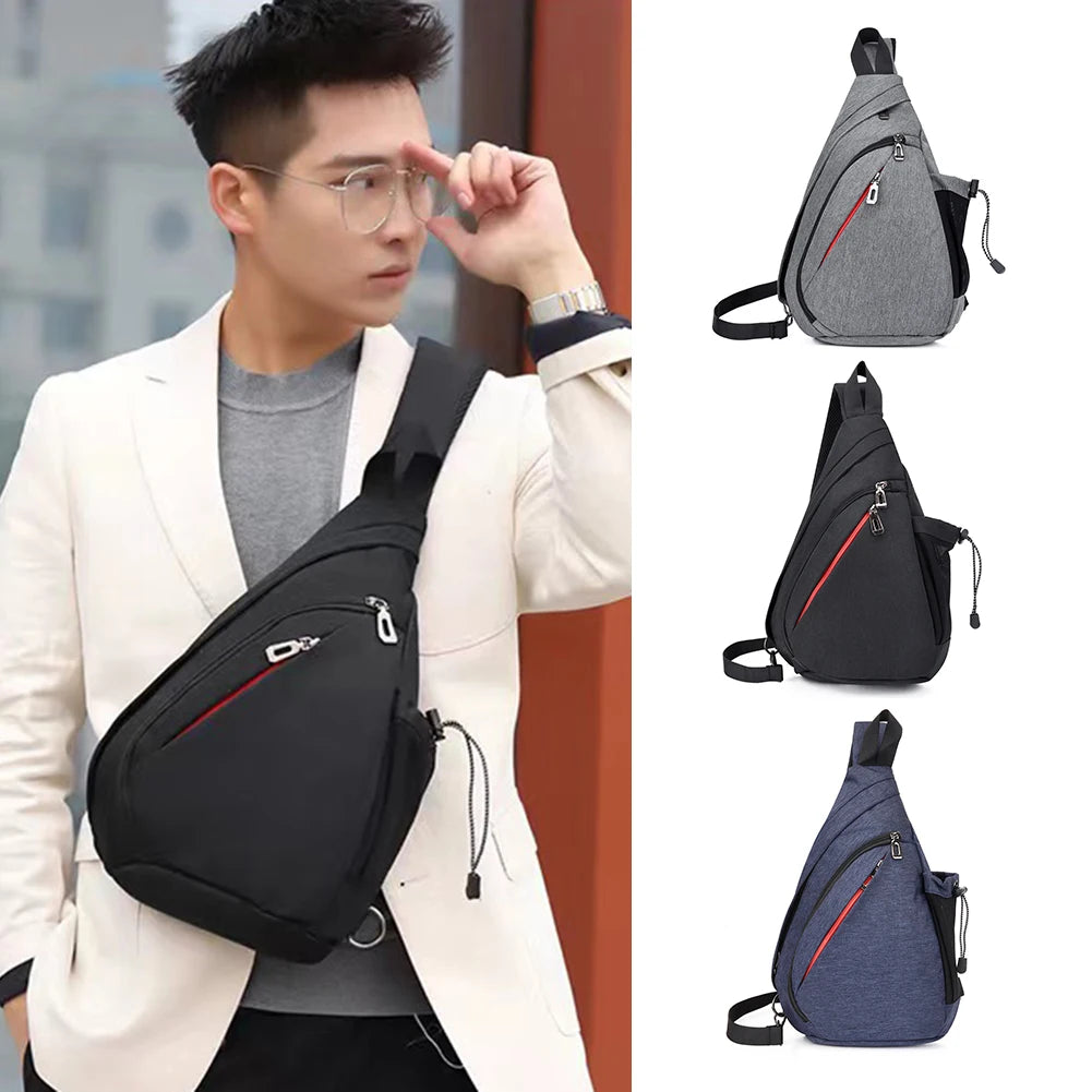 Man Chest Bag Oxford Shoulder Bags Large Capacity Multifunctional Multi-pockets Anti Theft Casual Fashion for Sports Training