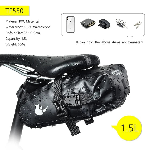 Rhinowalk Bicycle Bag 5L-13L Full Waterproof Road Mountain Bike Cycling Rear Rack Bag Luggage Pannier Bike Saddle Accessories