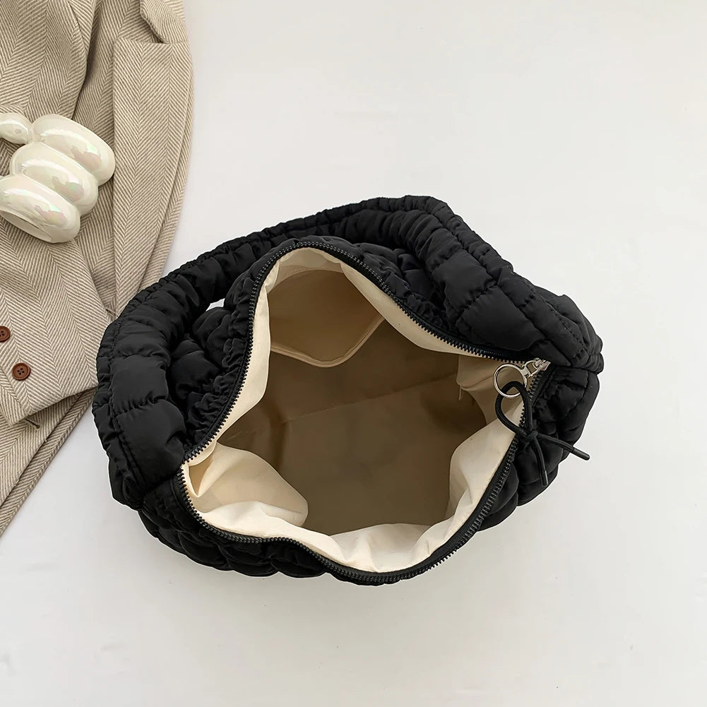Women Cloud Hobo Bag Large Capacity Quilted Bubbles Crossbody Bag Solid Color Fashion Padded Sling Bag Messenger Bag
