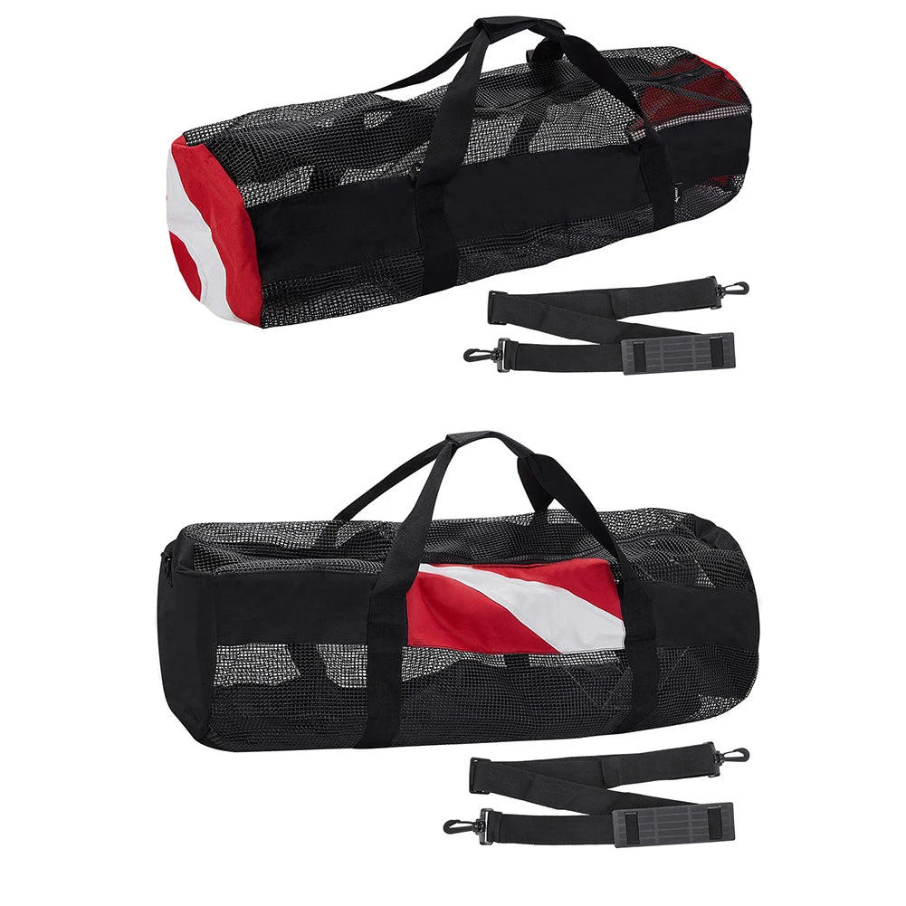 Portable Scuba Diving Mesh Tote Extra Large Swimming Beach Storage Bag with Adjustable Shoulder Strap Snorkeling Gear Organizer