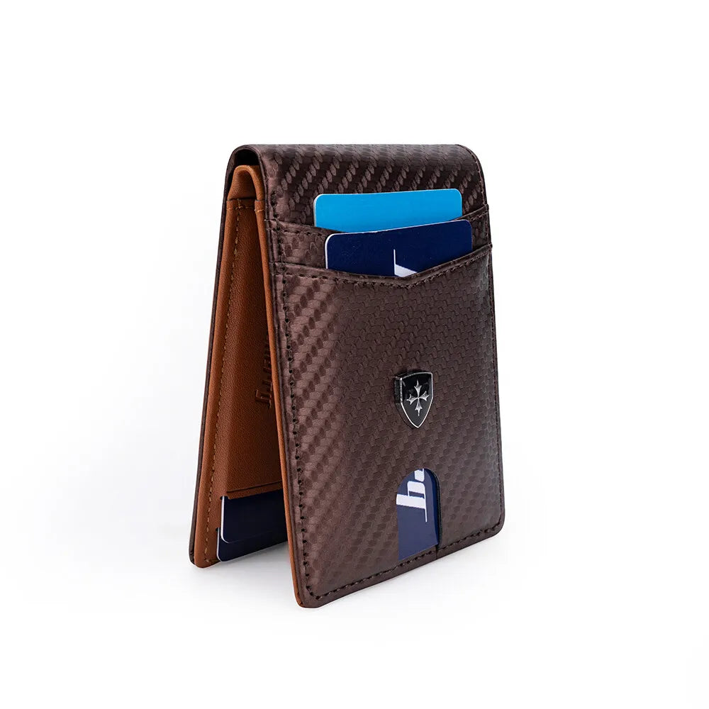 Slim Wallet for Men Leather Money Clip Mens Wallets RFID Blocking Front Pocket Bifold Credit Card Holder Purses Pocket