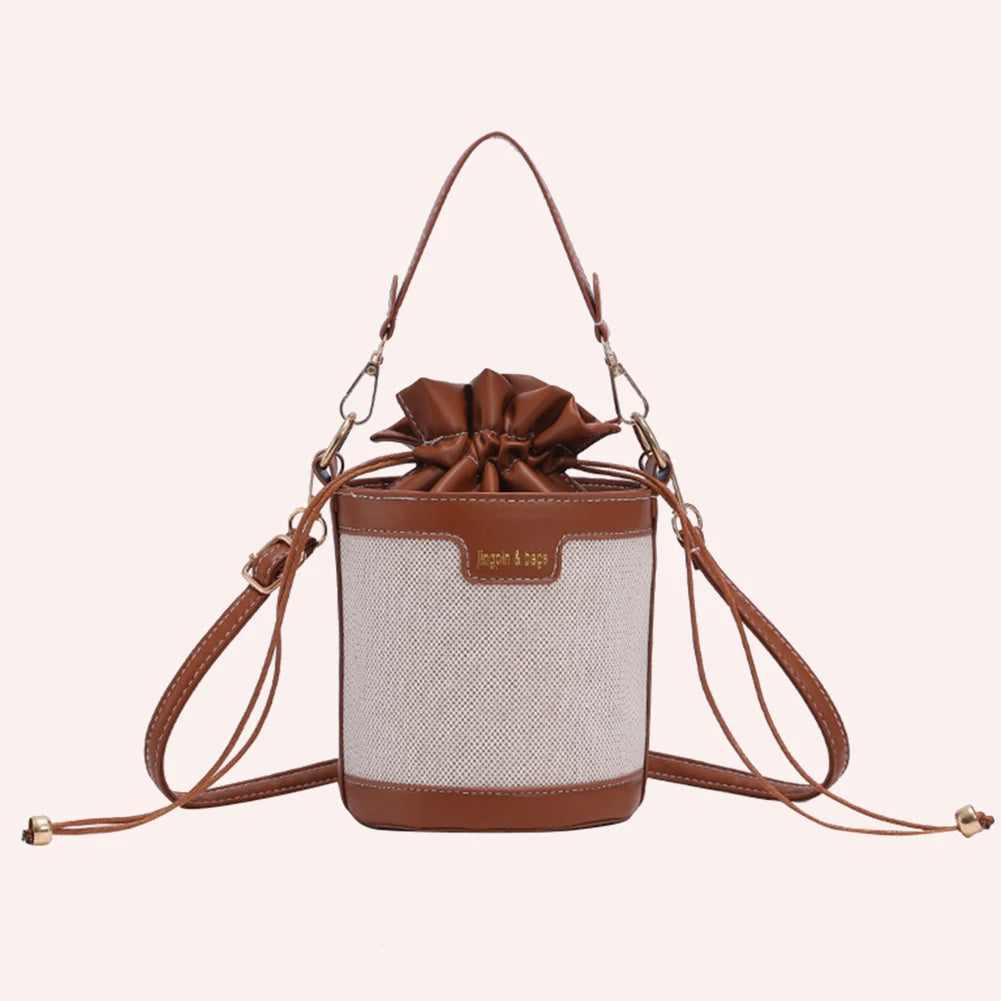 Vintage Cylinder Shoulder Bag Women Mini Crossbody Bags Female Leather Handbags