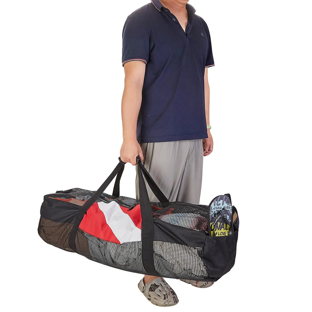 Portable Scuba Diving Mesh Tote Extra Large Swimming Beach Storage Bag with Adjustable Shoulder Strap Snorkeling Gear Organizer