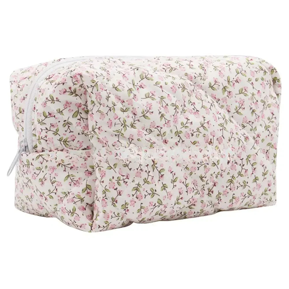 Women Cosmetic Holder Bag Aesthetic Floral Portable Makeup Pouch Large Capacity Soft Cosmetic Bag Multifunction Toiletry Bag