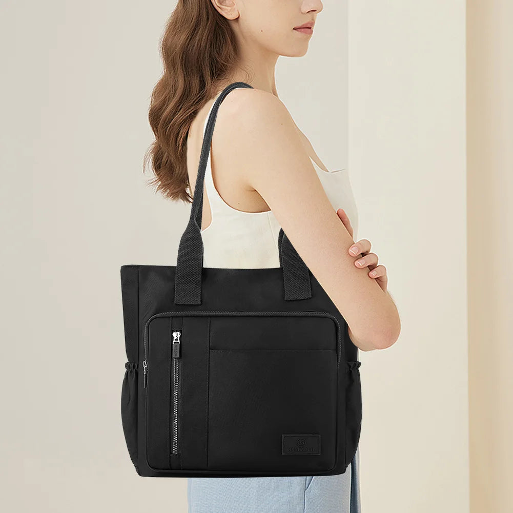Women Single Shoulder Bag Large Capacity Shopping Bag Multi-pockets Stylish Shoulder Purse Waterproof Outdoor Travel Bag