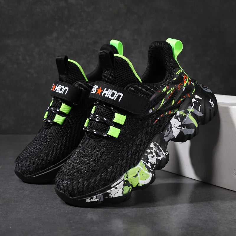 Children Fashion Breathable Stripe Design for Training, Running & Sports Sneaker for Kids