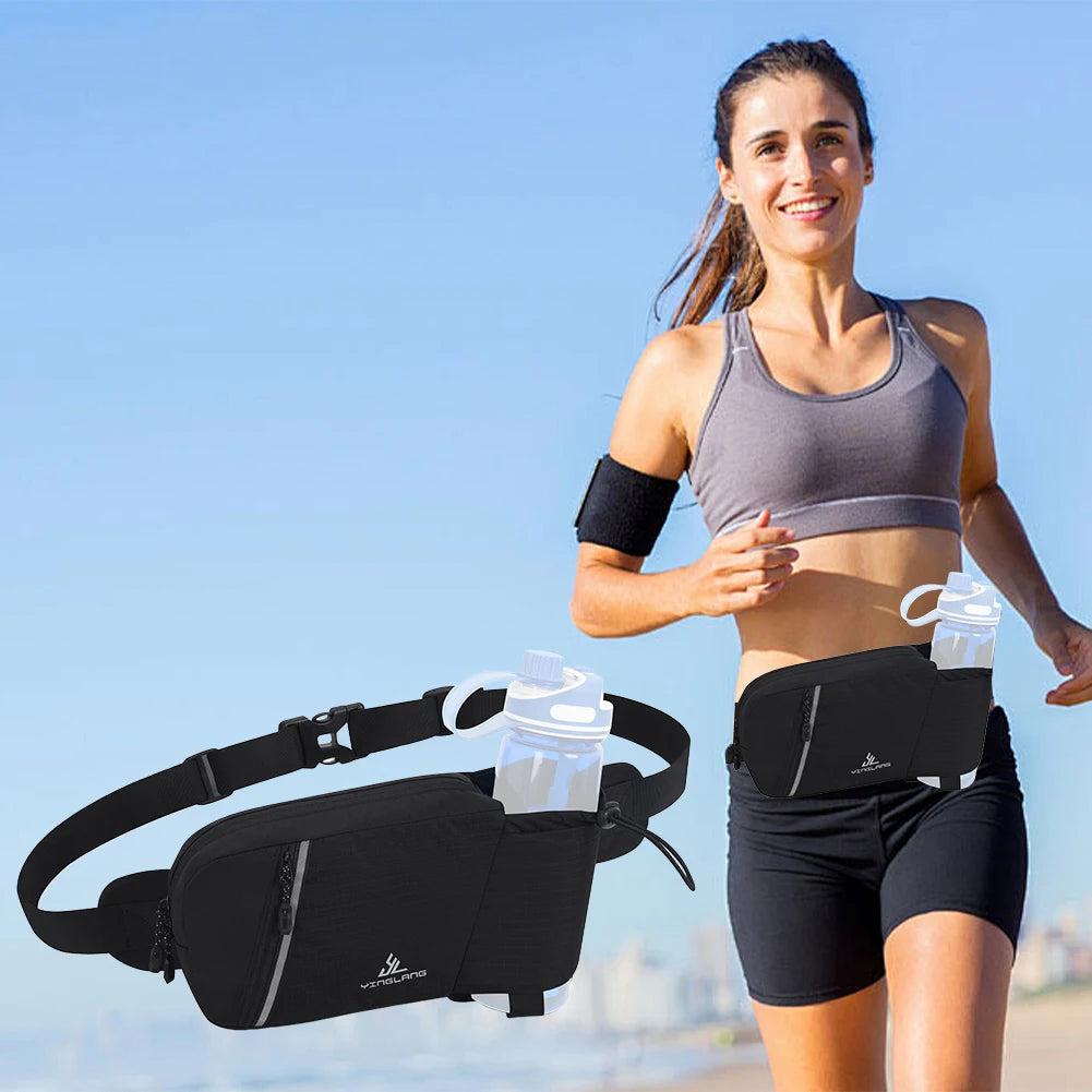 Water Bottle Holder Running Waist Bag Adjustable Hydration Hip Packs Hiking Belt Bum Bags for Running Walking Traveling