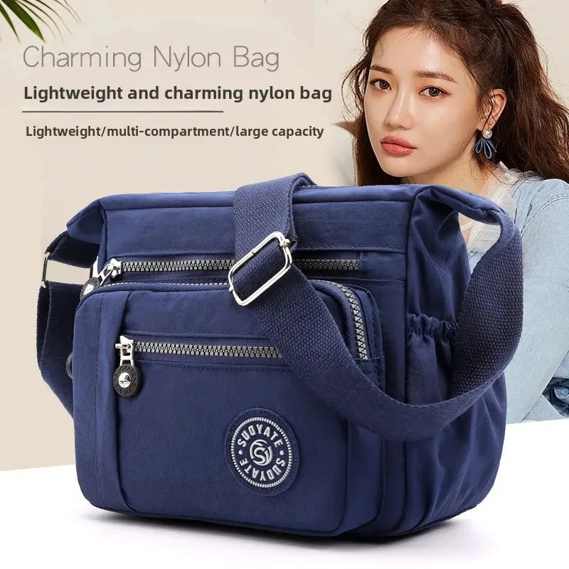 Large Capacity Nylon Crossbody Shoulder Bag for Home Use Middle-Aged And Elderly Women Casual Multi-Socket Slanting Bag