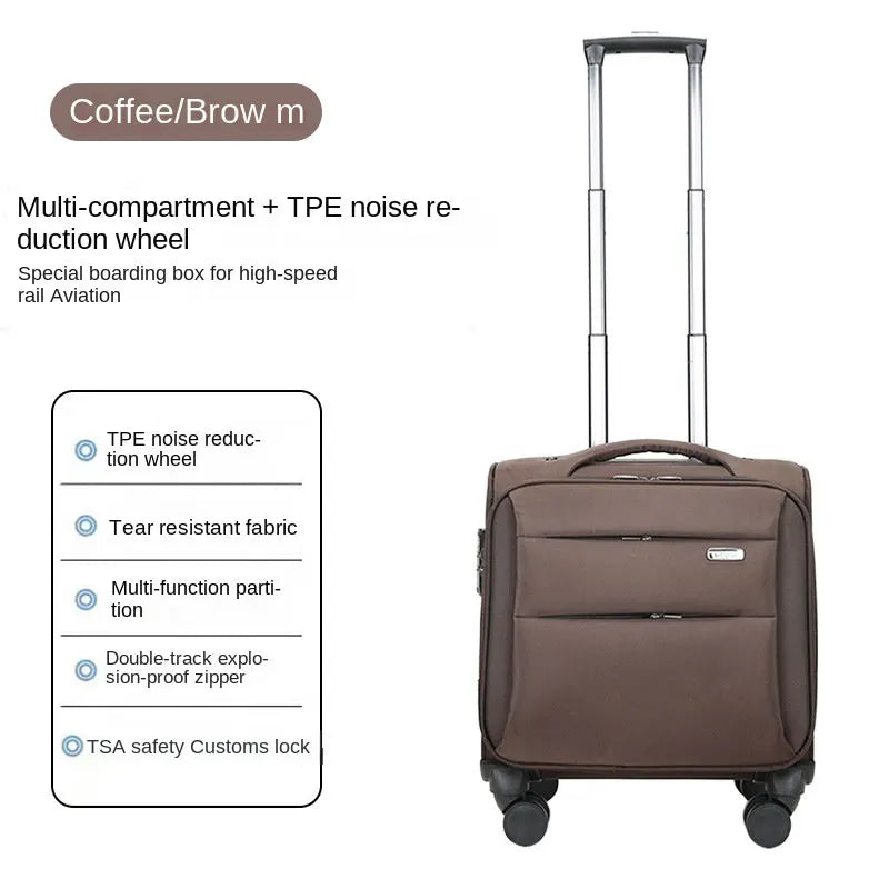 12 20-inch Mini Carry-on Cabin Suitcase Business Travel Luggage Oxford Cloth Trolley Case Small Size 14 16 18 Inch