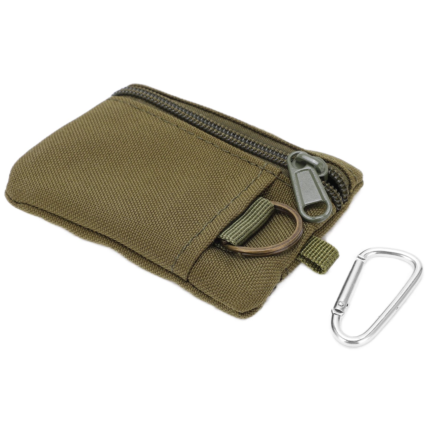 Outdoor EDC Molle Pouch Wallet Mini Portable Key Card Case EDC Pouch Bag Coin Purse with Carabiner