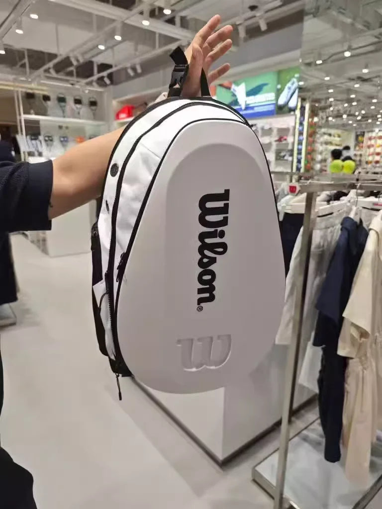 2025 New Wilson Korean Edition Tennis Bag for Men and Women, Large Capacity Sports Backpack, Independent Shoe Storage