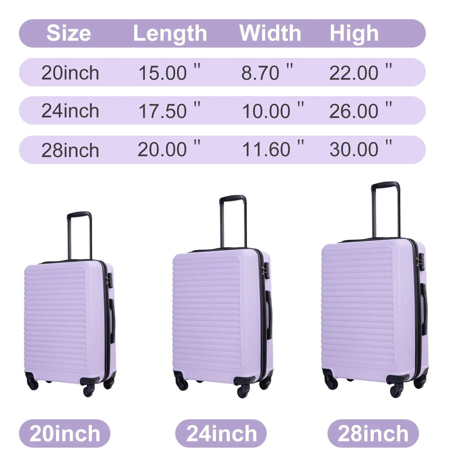 Travelhouse 20" Carry on Luggage Lightweight Hardside Suitcase with Spinner Wheels
