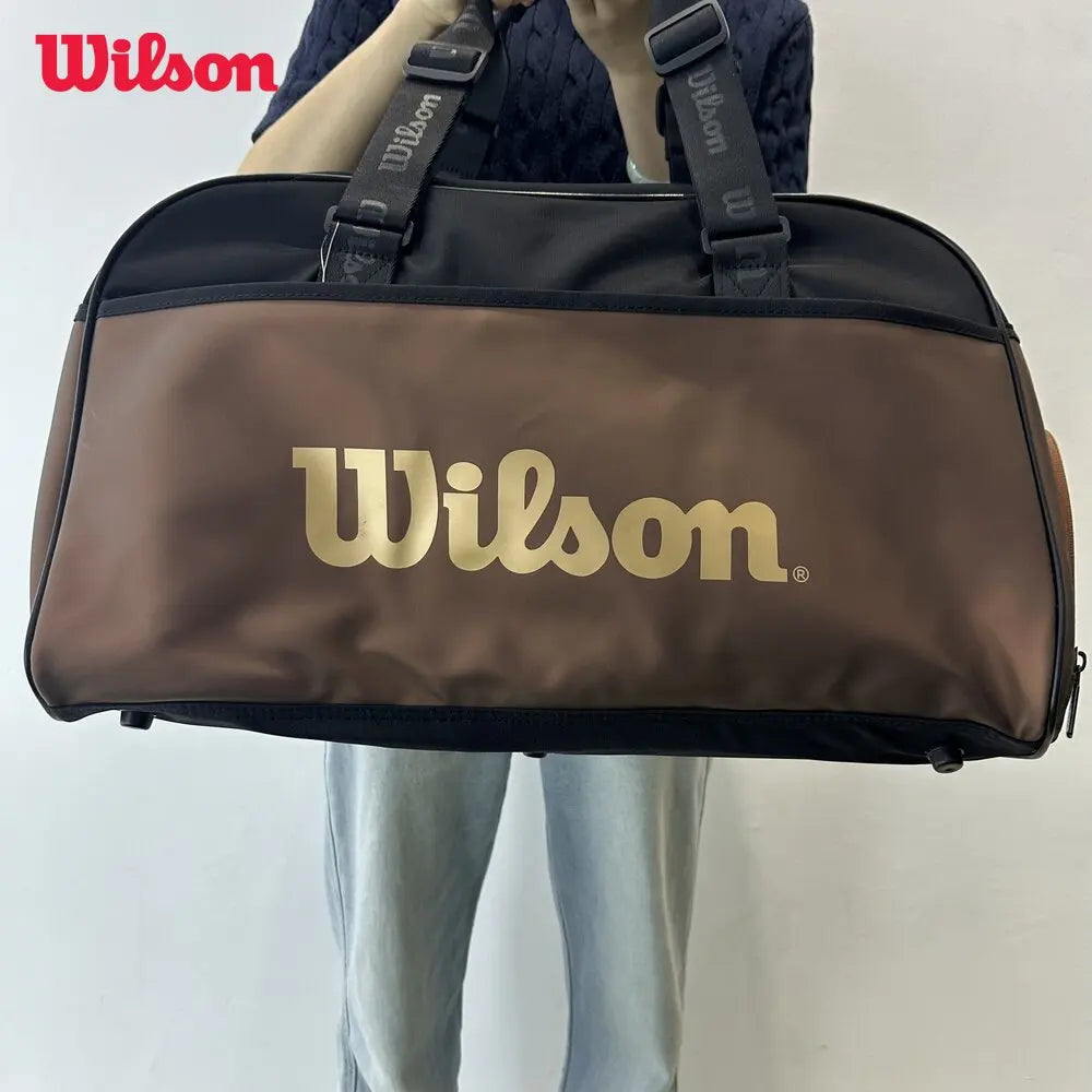 Wilson 2023 Super Tour Pro Staff V14 Brown Tennis Racquet Dufflel Bag Sport Match Team Tennis Bag for 3Pcs Racket WR8025801001