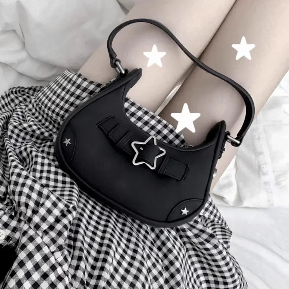 Women Casual Handbag Fashion PU Star Small Shoulder Bag Retro Classic Purse Clutch Bag Trendy Bag for Daily Office Use Sling Bag