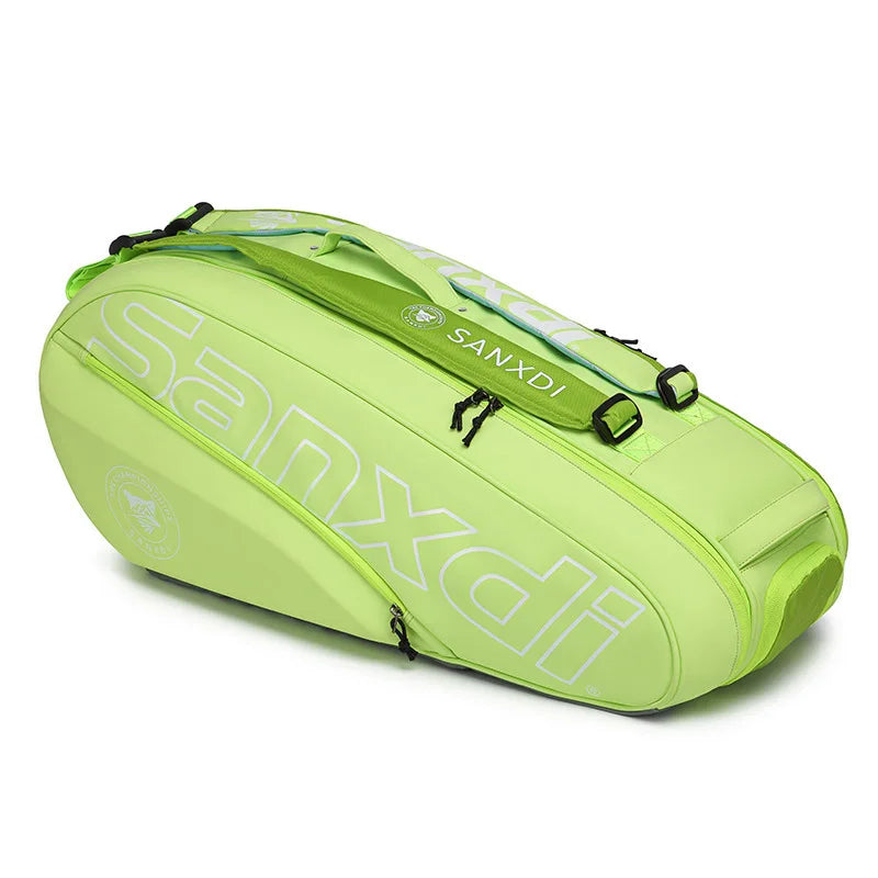 SANXDI Tennis Bag Professional Large Capacity 6-pack Double Shoulder Single Shoulder Men's and Women's Badminton Paddle Bag