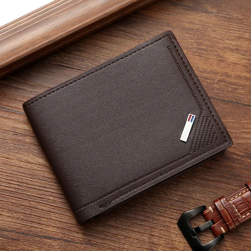 Slim Wallets for Men Rfid Blocking Money Clip Men's Youth Luxury Short Leather Card Holder Thin Minimalist Bifold Man Wallet