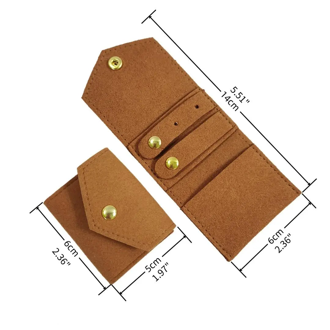 Ultra Fine Fiber Multiple Solid Color Portable Multifunctional Mini Storage Bag Foldable Practical Jewelry Roll