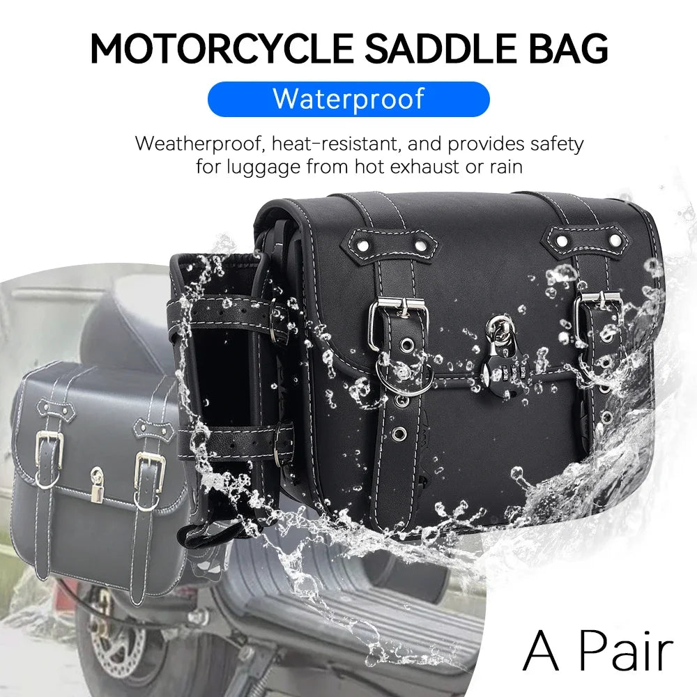 2pcs Motorbike Side Storage Tool Bags For Harley Sportster XL 883 1200 Honda/Yamaha/Suzuki Motorcycle SaddleBag
