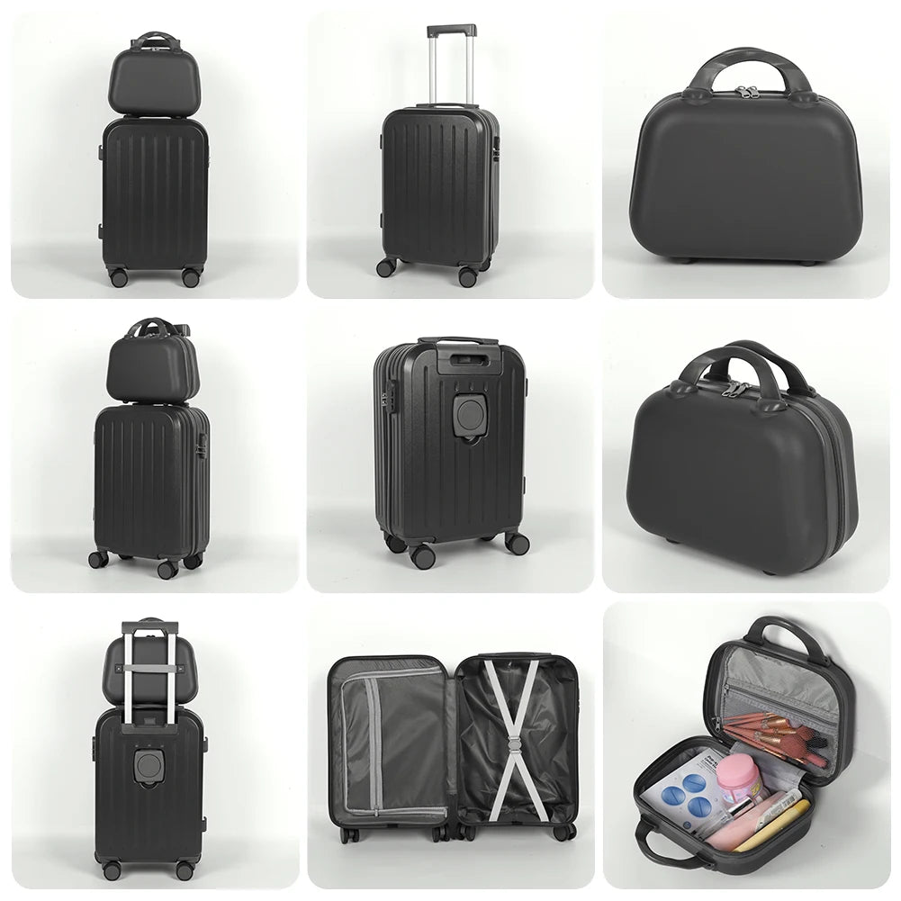 12 Inch 20 Inch 24 Inch Travel Suitcase Set with Spinner Wheels Large Capacity Luggage Set TSA-Approved Lock Rolling Luggage Set