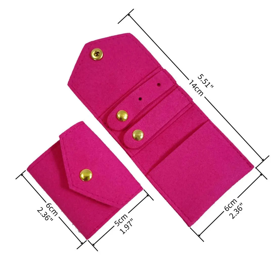 Ultra Fine Fiber Multiple Solid Color Portable Multifunctional Mini Storage Bag Foldable Practical Jewelry Roll