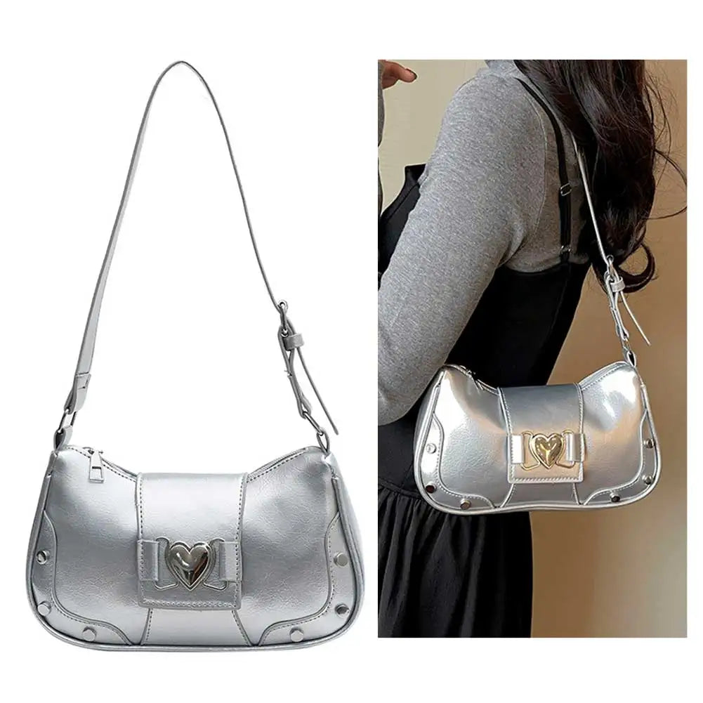 PU Leather Stylish Satchel Bags Waterproof Women Stylish Armpit Bag Large Capacity Y2K Adjustable Strap Travel Bags