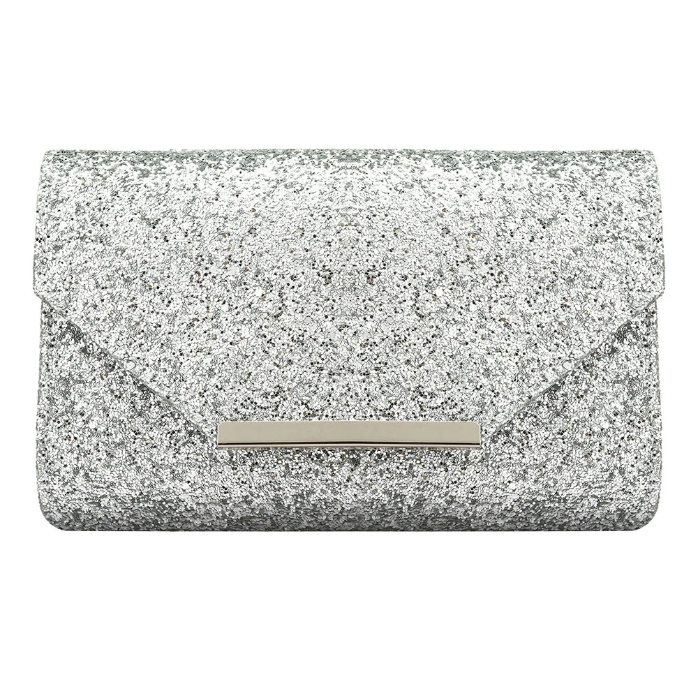 Sequined Envelope Clutch Bags For Women Fashion Gold Purses And Handbags With Chain Shoulder Bags Wedding Party Clutches
