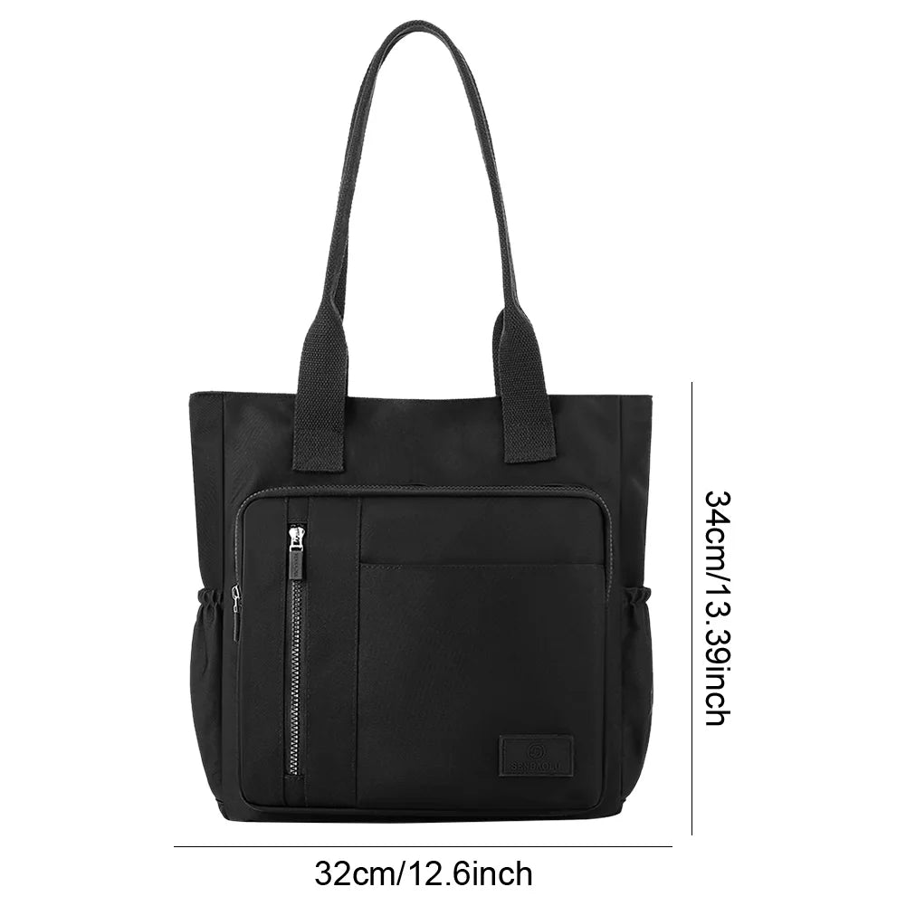 Women Single Shoulder Bag Large Capacity Shopping Bag Multi-pockets Stylish Shoulder Purse Waterproof Outdoor Travel Bag