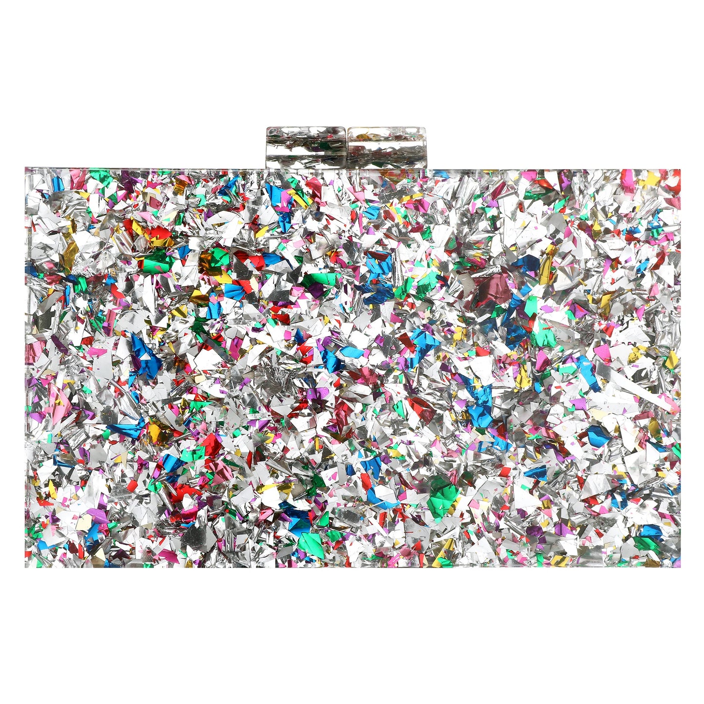 Acrylic Purses Handbags for Women Trend Designer Multicolor Perspex Geometric Patterns Box Clutch Banquet Evening Crossbody Bags