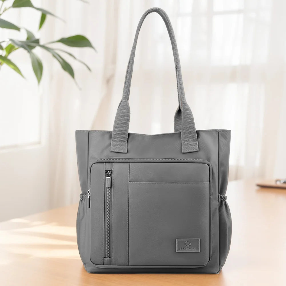 Women Single Shoulder Bag Large Capacity Shopping Bag Multi-pockets Stylish Shoulder Purse Waterproof Outdoor Travel Bag
