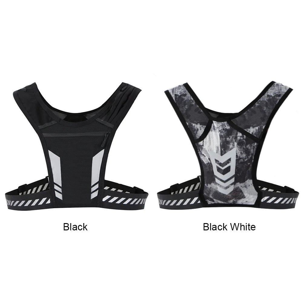 Reflective Hydration Backpack Mesh Breathable Sports Water Bag Lightweight Elastic Women Men Large Capacity for Jogging Fitness
