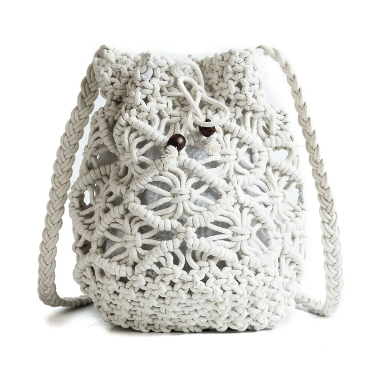 2024 New Summer Fashion Handmade Bucket Bags for Women Shoulder Crossbody Bag Female Handbag