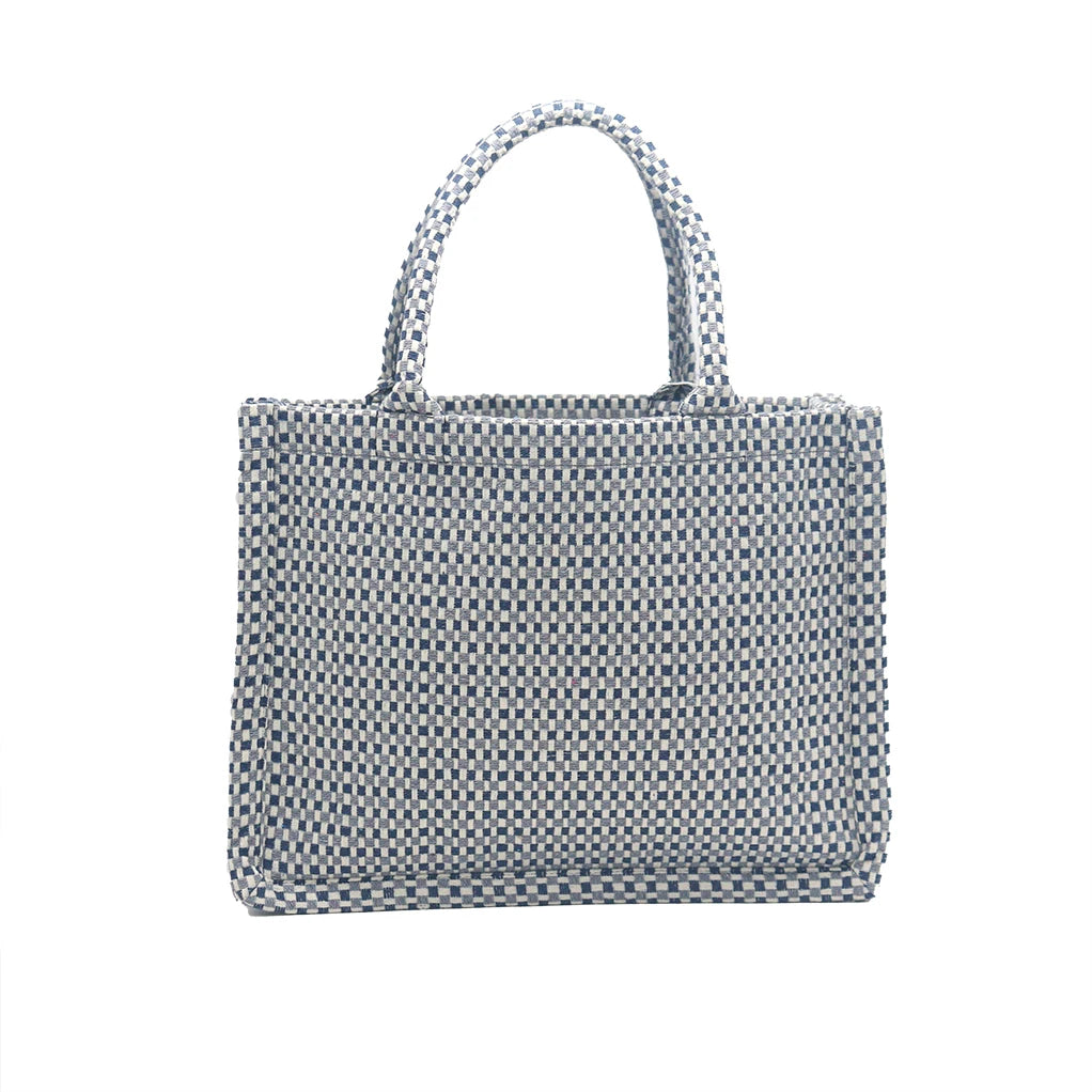 Woven Plaid Handbag Women's Shoulder Bag Handbag Environmentally Friendly Reusable Satchel Fashion Classic Handbag Craftsmanship Exquisite Large Capacity